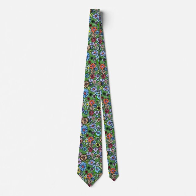 "Blommigt Roligt #2" Blomsterträdgård Neck Tie Slips (Framsida)