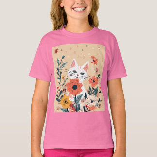 "Blommigt Roligt: Kattens speltid med blommor" T Shirt