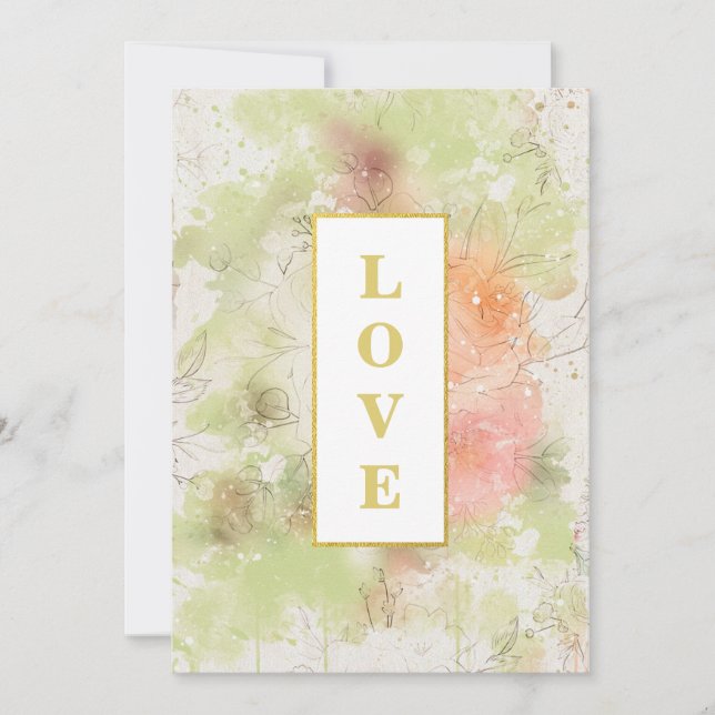 *~ Blommigt Romantic KÄRLEK AR26 QR OSA 4 Bröllop Inbjudningar (Framsida)