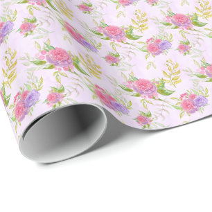*~* Blommigt Romantic Rosa ros Flowers Presentpapper