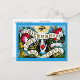 Blommigt Romantic Valentine Kärlek Vänskap Masonic Vykort