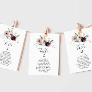 Blommigt Romantik Bordsnumrets sittplatskort