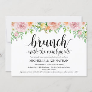 Blommigt Romantik efter Bröllop Brunch-inbjudan Inbjudningar