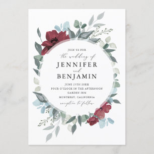 Blommigt Romantik Inbjudningar