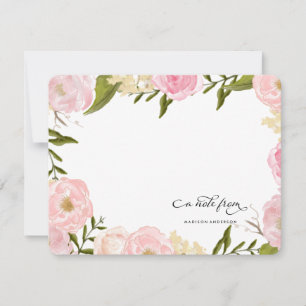 BLOMMIGT ROMANTIK Personlig Notecard Anteckningskort