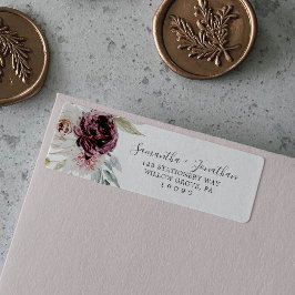 Blommigt Romantik-returadressetikett Returadress Etikett