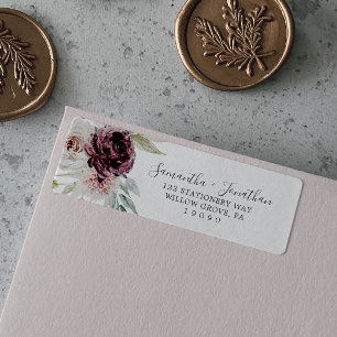 Blommigt Romantik-returadressetikett Returadress Etikett