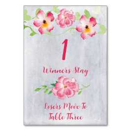 Blommigt Rosa #1 Bunco Bord Card Bordsnummer