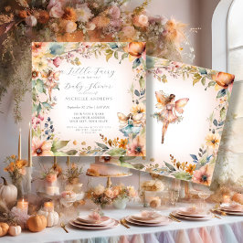 Blommigt Rosa Baby Shower Inbjudningar