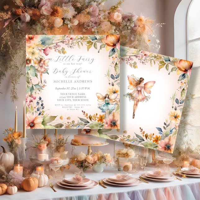 Blommigt Rosa  Baby Shower Inbjudningar (Skapare uppladdad)