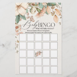 blommigt rosa babydusch baby bingo-spel