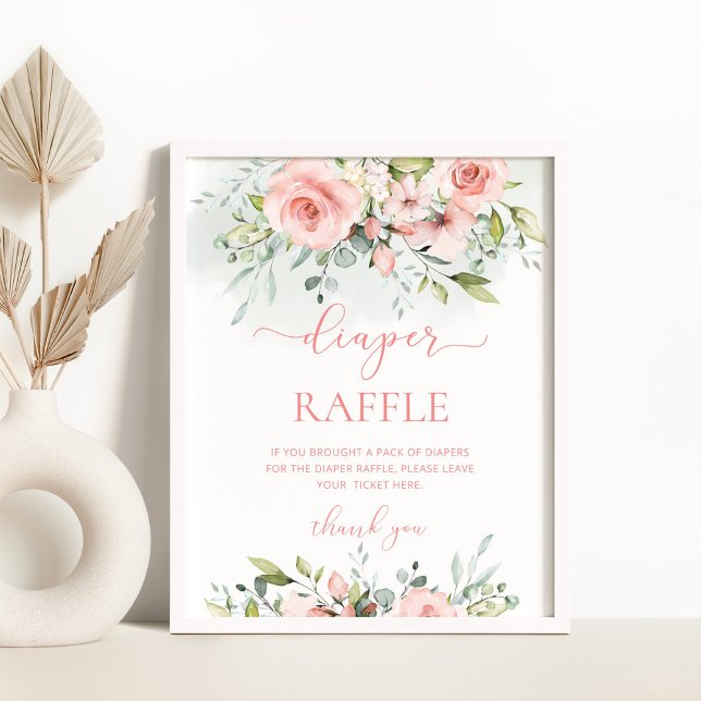 Blommigt  rosa Bladhaltigt raffel Poster (Skapare uppladdad)
