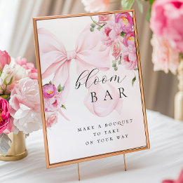 Blommigt Rosa Bow Bouqet Pub Poster