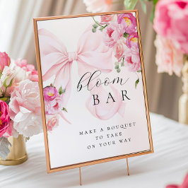Blommigt Rosa Bow Bouqet Pub Poster