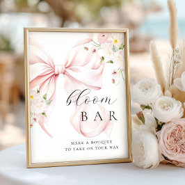 Blommigt Rosa Bow Bouqet Pub Poster