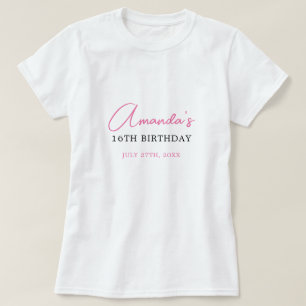 Blommigt Rosa Bow Coquette Sweet 16 Birthday T Shirt
