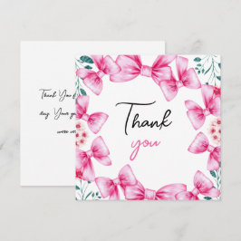 Blommigt Rosa Bow Coquette Sweet 16 Birthday Tack Kort