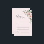 Blommigt Rosa Bröllop Adapter Rådkort<br><div class="desc">Den här blommigt rosa bröllop-rådgivningskortet har en vacker klassisk bakgård av chic och marin rosa med enkel modern typografi och kalligrafi av elegant för att ange en sofistikerad ton för alla stil av händelser. Varje produkt är förskönad med vackra rosa ros och persiko- och elfenbenshydrangeer med detaljer om lush-eukalyptus och...</div>