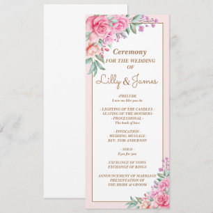Blommigt Rosa Bröllop Geometric Program