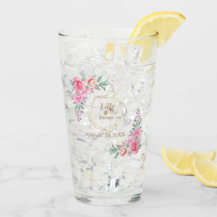 Blommigt Rosa bröllop Glaskopp