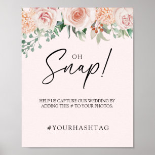 Blommigt Rosa Bröllop Oh Snap Poster