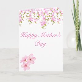 Blommigt Rosa Cherry Blommar Anpassningsbar Card Tack Kort