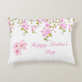 Blommigt Rosa Cherry Blommar Anpassningsbar Prydnadskudde