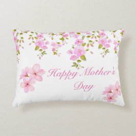 Blommigt Rosa Cherry Blommar Anpassningsbar Prydnadskudde