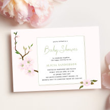 Blommigt rosa cherry blommar Girl Baby dusch