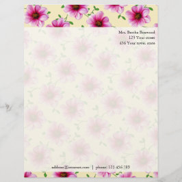 Blommigt Rosa Dahlia Flowers Photo Anpassningsbar Brevhuvud