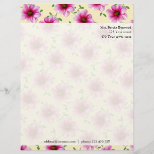 Blommigt Rosa Dahlia Flowers Photo Anpassningsbar Brevhuvud