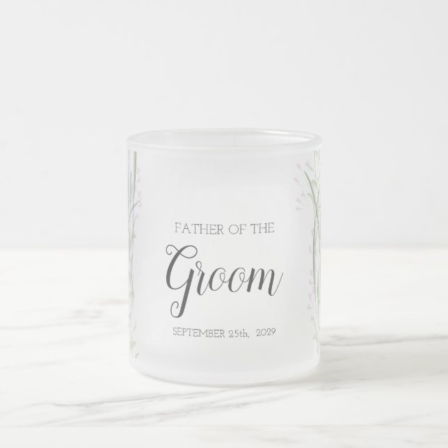 Blommigt Rosa Delikat Bröllop Far i Groom Mugg (Center)