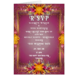 Blommigt Rosa Elegance Bröllop Collection Hälsningskort