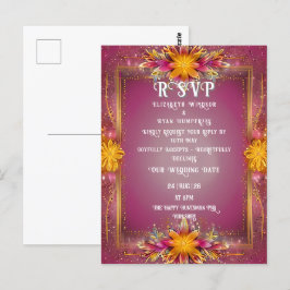 Blommigt Rosa Elegance Bröllop Collection Vykort