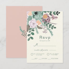 Blommigt rosa eucalyptus greenery bröllop inbjudningar