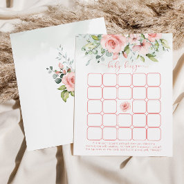Blommigt  rosa flicka baby bingo-spel