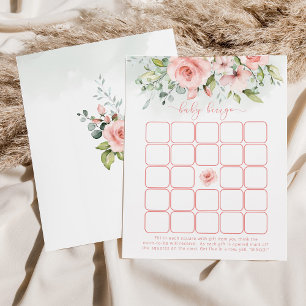 Blommigt  rosa flicka baby bingo-spel