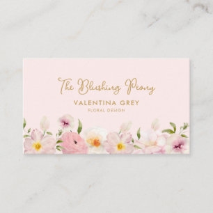 Blommigt Rosa Flower Shop Visitkort