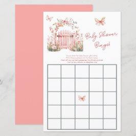 Blommigt Rosa Garden Baby Shower Bingo