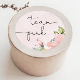 Blommigt rosa gender visar teamflicka, teamets ros runt klistermärke