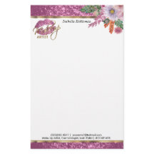 Blommigt Rosa Glitter Kiss Proof Läppar