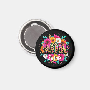 blommigt rosa glitter mamma magnet