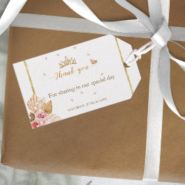 Blommigt Rosa  Gown Quinceanera Presentetikett