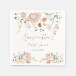 Blommigt Rosa Greenery Elegant Möhippa Pappersservett