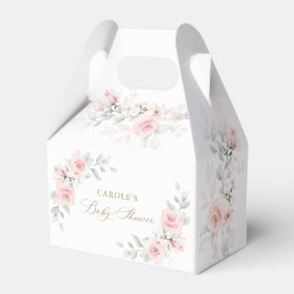 Blommigt Rosa Greenery Guld Baby Shower Presentaskar