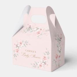 Blommigt Rosa Greenery Guld Baby Shower Presentaskar