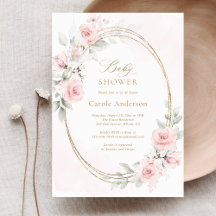 Blommigt Rosa Guld Flicka Shower