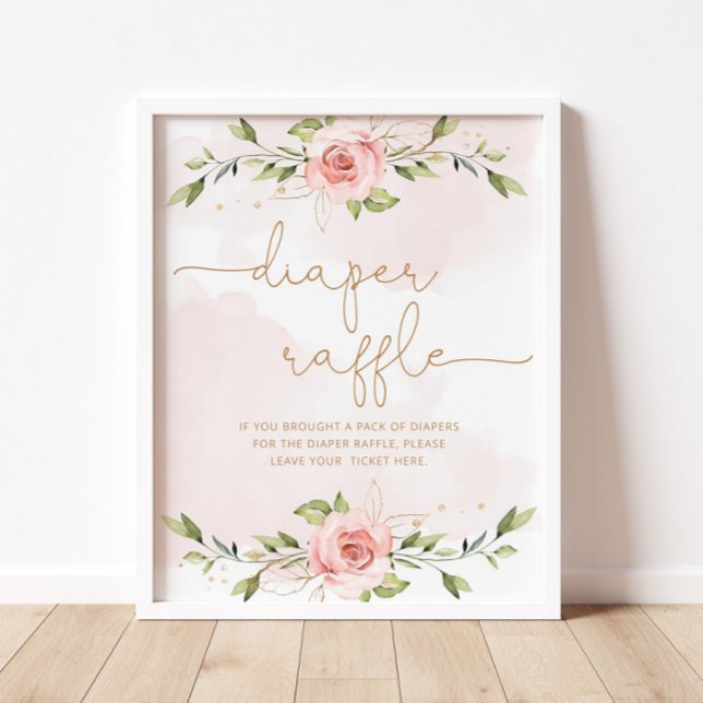 Blommigt  rosa guld folie för vidare raffel Poster (Skapare uppladdad)