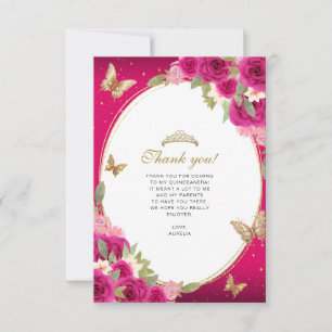 Blommigt Rosa Guld Tiara Butterfly Quinceañera Pho Tack Kort