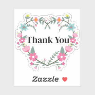 Blommigt Rosa Heart Klistermärken